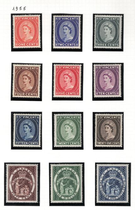 1955-63 St. Vincent # 189-200, Elisabetta II, MNH**