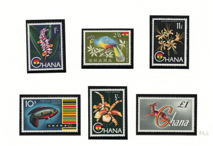 1959-61 Ghana, Stanley Gibbons # 213-27, Serie di 16 valori, MNH**