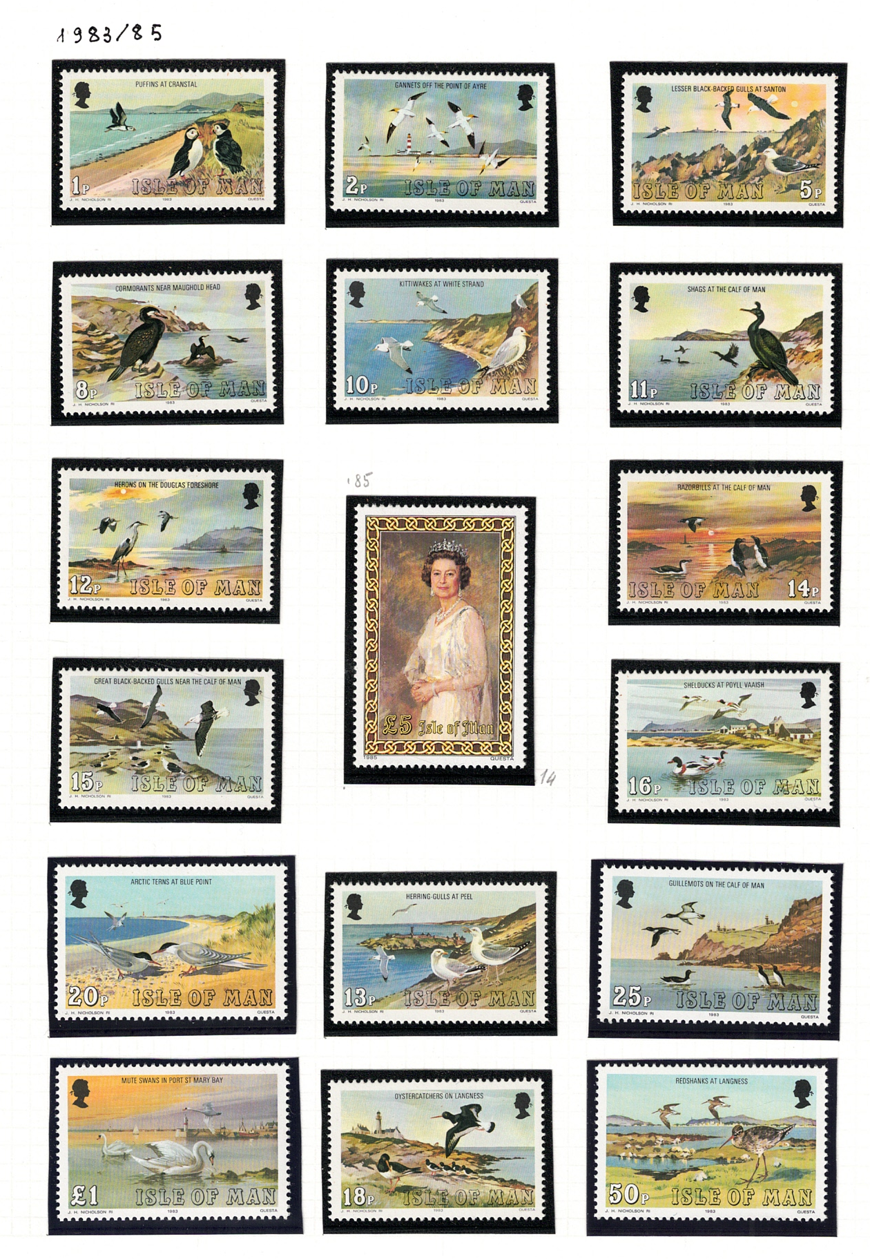 232-48 1983-85 Man, Fauna, Stanley Gibbons # 232-48, MNH** - immagine 1