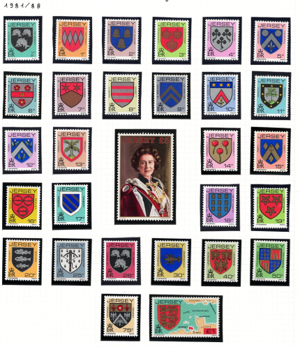 1981 Jersey, Elisabetta II e Stemmi, Stanley Gibbons # 249-74, MNH**