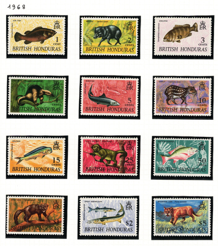 1968 British Honduras, Stanley Gibbons # 256-67, Pesci, MNH**