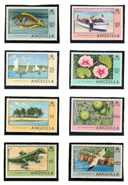 1977-78 Anguilla, Serie Ordinaria, Flora e Fauna, Yvert # 242-48+269-77, MNH**