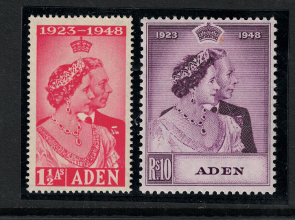 1949 ADEN, Stanley Gibbons # 30-31, Royal Silver Wedding, MNH**