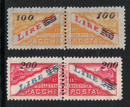 1948-50 San Marino, Pacchi Postali Soprastampati # 33-34, MNH**