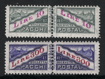 1953 San Marino, Pacchi Postali # 35-36, Filigrana Ruota II, MNH**