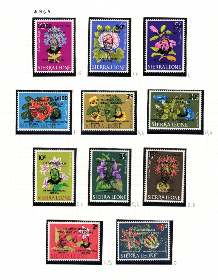 1965 Sierra Leone - Stanley Gibbons # 366-76, Margai Churchill, MNH**