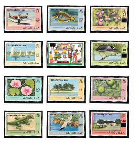1980 Anguilla, Soprastampa Separazione 1980, # 369-90, MNH**