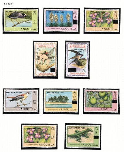 1980 Anguilla, Soprastampa Separazione 1980, # 369-90, MNH**