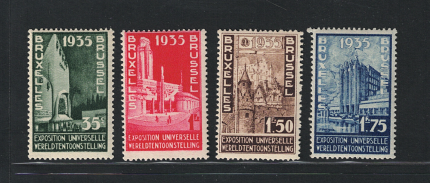 1934 Belgio, Expo Bruxelles, Catalogo Unificato # 386-89, MNH**
