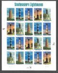 2003 Stati Uniti, Fari Sud Est Americano, Foglio di 20 valori, # 3884-88, MNH**