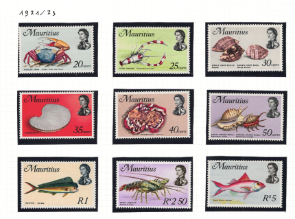 1969-73 Mauritius, Pesci Glazed Ordinary Paper, SG # 388a-398a, MNH**