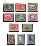 1957 Malacca, Stanley Gibbons # 39-49, serie di 11 valori, MNH**