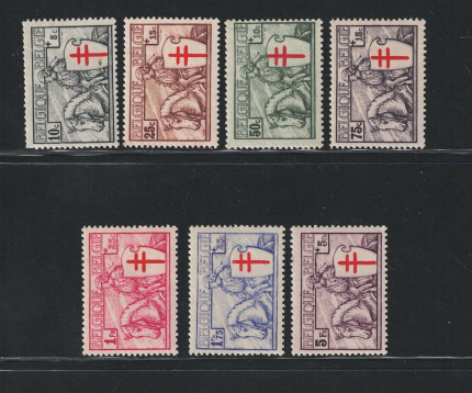 1934 Belgio, Antitubercolosi, Catalogo Unificato # 394-400, MH*