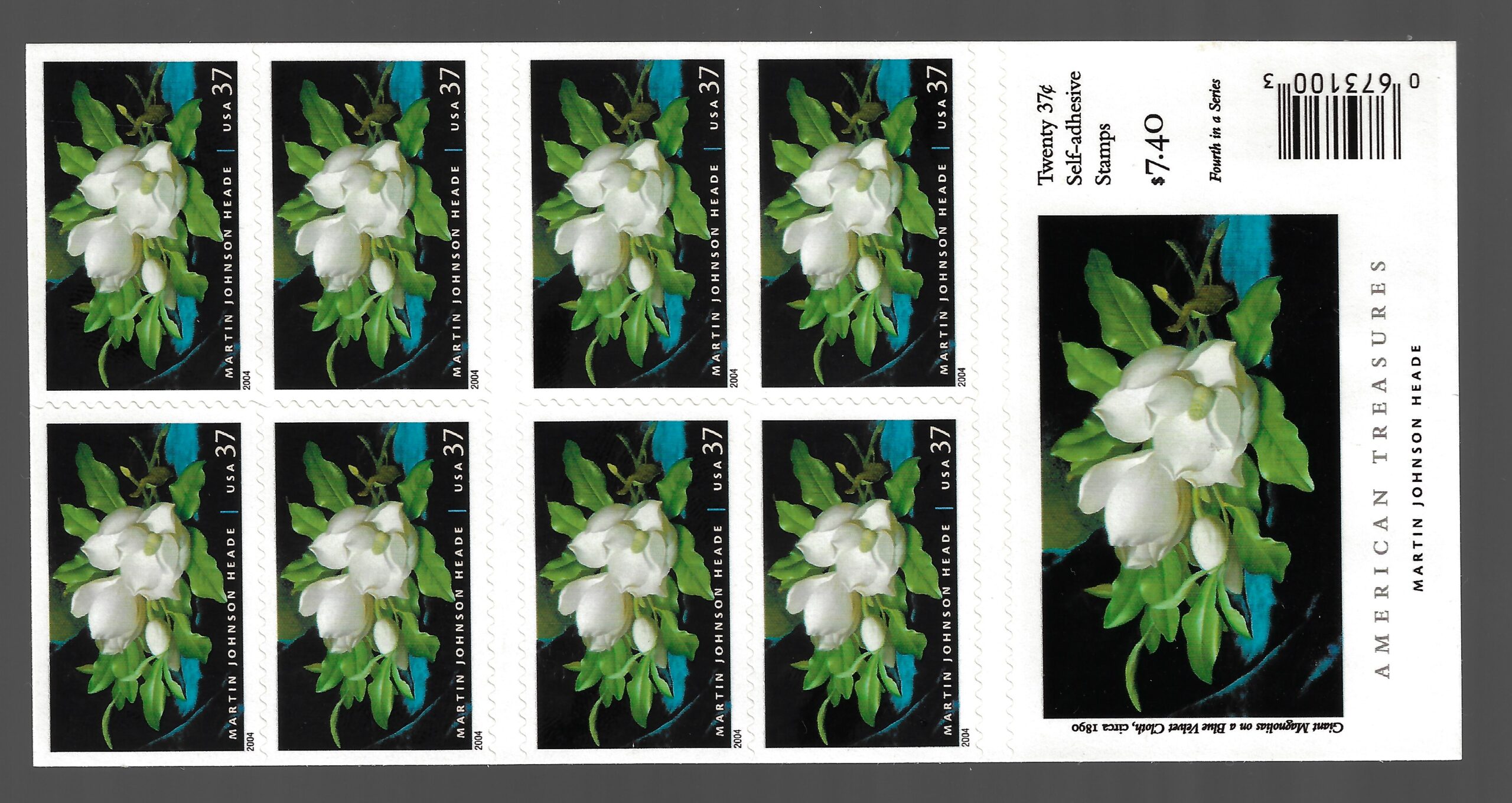 4001 2004 Stati Uniti, Omaggio a Martin Johnson Heade, 20 valori # 4001, MNH** - immagine 1