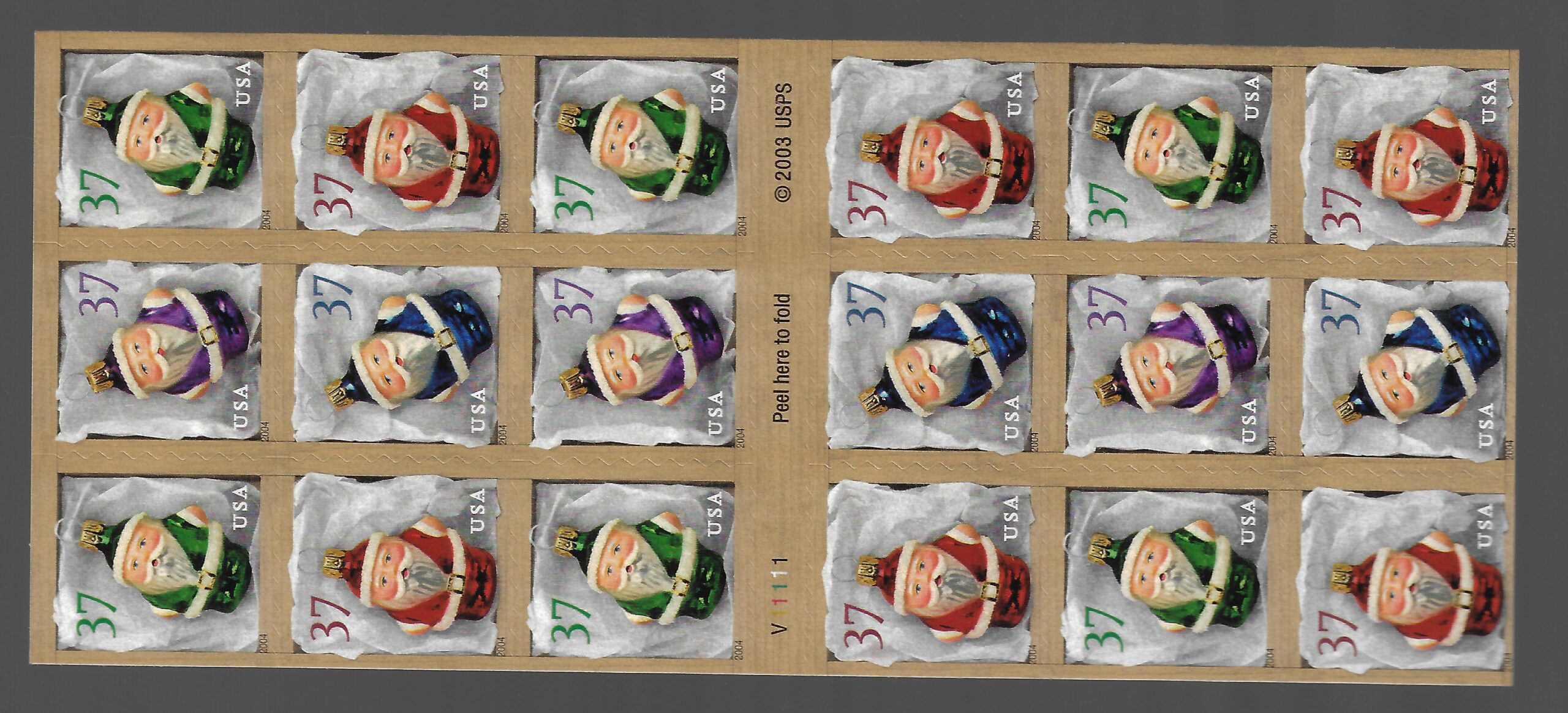 4037 2004 Stati Uniti, Natale libretto di 18 valori, # 4037B-4040B - MNH** - immagine 1