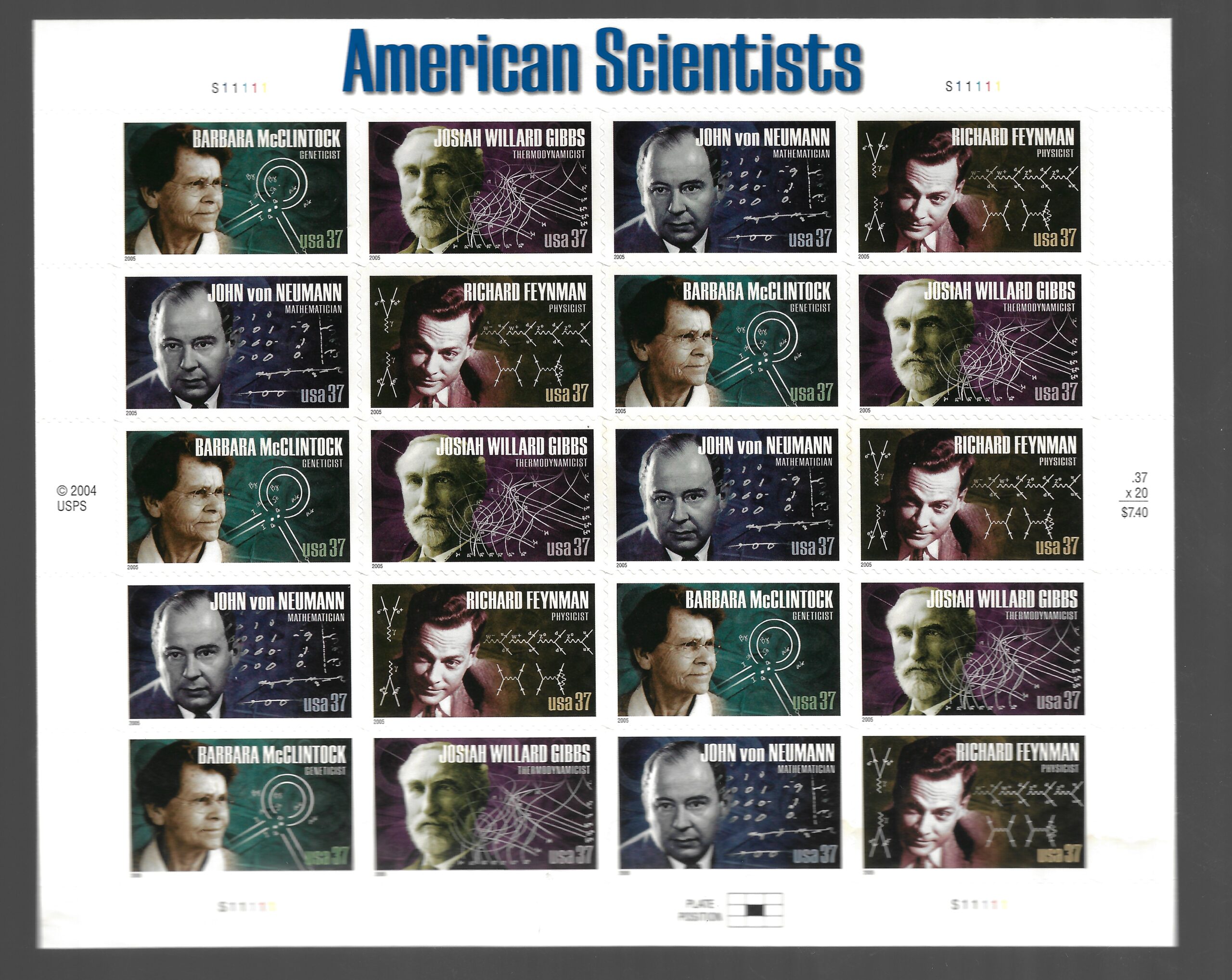 4072 2005 Stati Uniti, Scienziati Americani, # 4072-75, MNH** - immagine 1