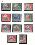 1954-58 Basutoland, Stanley Gibbons #43-53, Serie di 11 valori, MNH**