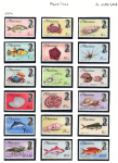 1974 Mauritius, Pesci e Crostacei, Stanley Gibbons # 437b-54b, MNH**