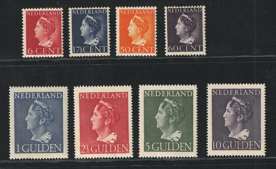 438 1946-47 Olanda, Regina Guglielmina, Catalogo Unificato # 438A-445, MNH** - immagine 1