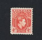 1938-51 Nigeria, Giorgio VI Stanley Gibbons # 54, 4 d. orange, MH*