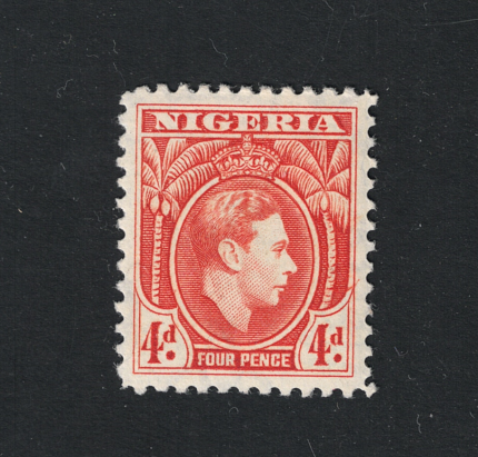1938-51 Nigeria, Giorgio VI Stanley Gibbons # 54, 4 d. orange, MH*