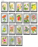 1991 British Virgin Islands, Fiori, Yvert # 670-87 - 18 valori, MNH**