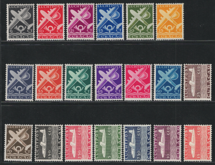 1947 Curacao, Posta Aerea # 68-87, Serie ordinaria, MH*