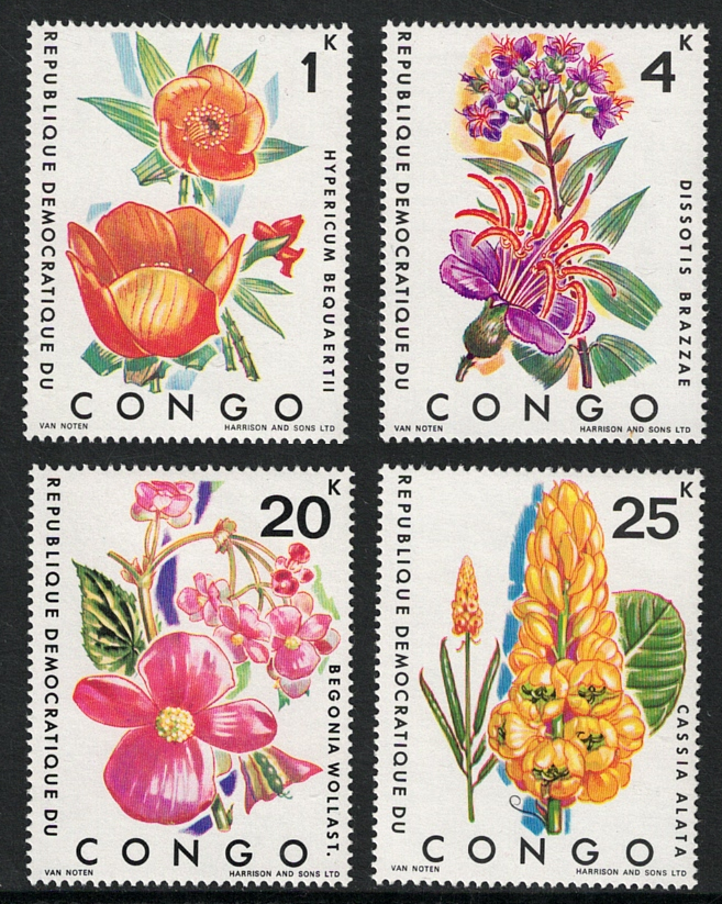 778 1971 Congo Belga, # 778-781, Fiori, Flora Congolese, MNH** - immagine 1