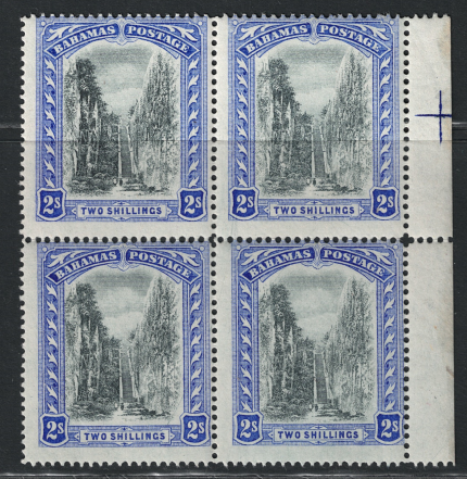1911-19 Bahamas, Stanley Gibbons # 79, 2 scellini black and blue, MNH**