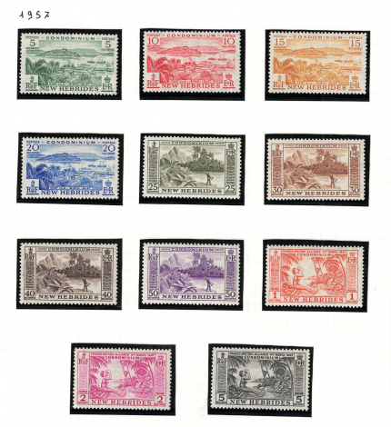 1957 New Hebrides, Stanley Gibbons # 84-94, MNH**