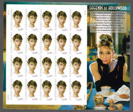 2003 Stati Uniti, Audrey Hepburn foglio di 20 valori, # 3883 - MNH**