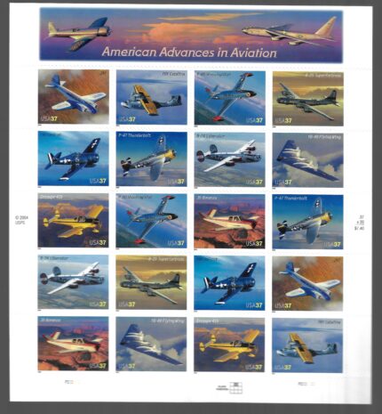 2004 Stati Uniti, Aviazione Americana foglio di 20 valori, # 4094-03 - MNH**