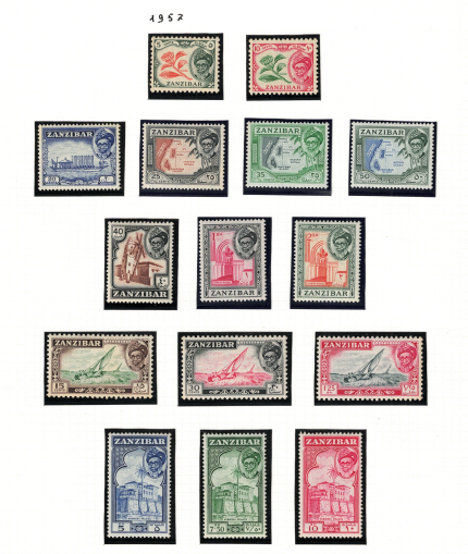 1957 ZANZIBAR - Sultan Kalif Bin Arub - Stanley Gibbons # 358-72, MNH**
