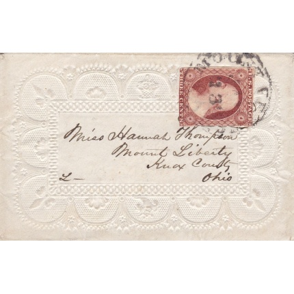 1851 Stati Uniti, n° 4 3c. bruno-arancio  su VALENTINE