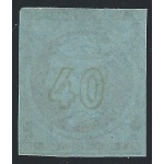 1861-62 Grecia, n° 15A 40 lepta lilla USATO  CIFRE IN ARANCIO