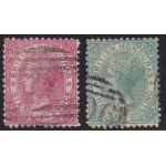 1872-74 BRITISH HONDURAS, SG 9/10 2 values USED