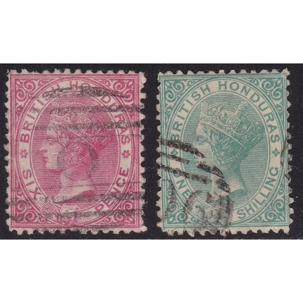 1872-74 BRITISH HONDURAS, SG 9/10 2 values USED