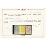 1874 BELGIO, COB n. 74/80 - 7 valori Re Leopoldo II - MNH** Certificato Raybaudi