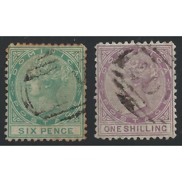 1874 DOMINICA - SG n° 2/3   2 valori   USED