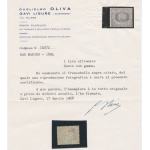 1894 SAN MARINO, n° 31 LIRA AZZURRA  LINGUELLATA MLH* Cert. OLIVA