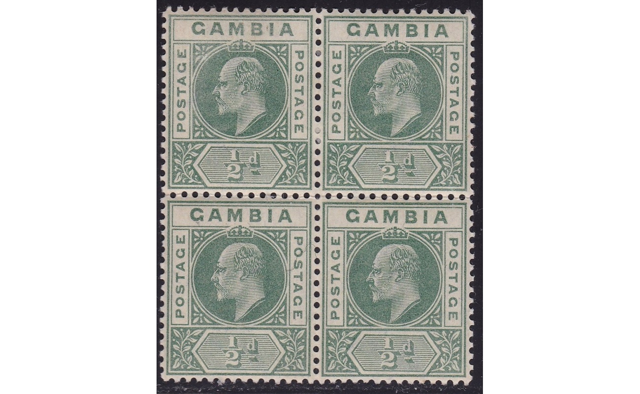 1902 GAMBIA, SG 45  block of four MLH/MNH