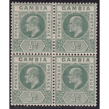 1902 GAMBIA, SG 45  block of four MLH/MNH
