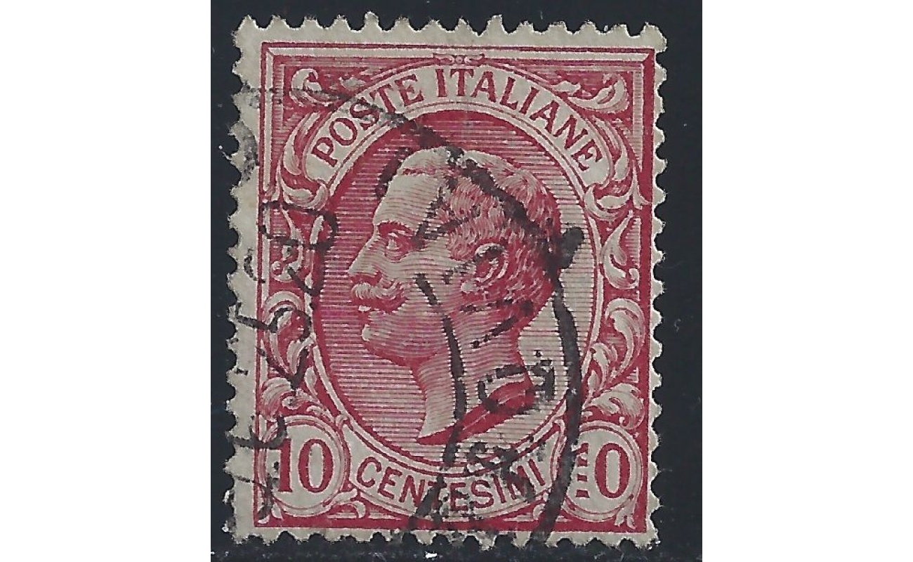 1906 REGNO, n° 82q  10 cent. usato LEONI  VARIETA'  n° 3 del foglio