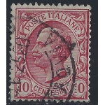 1906 REGNO, n° 82q  10 cent. usato LEONI  VARIETA'  n° 3 del foglio