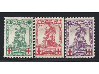 1914 Belgio - n. 126-128  Conte Merode  3 valori  MH/*