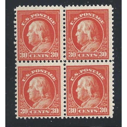 1917 Stati Uniti, n° 351  30 c. lilla  MNH/**  QUARTINA
