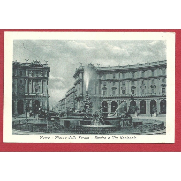 1920 ROMA, Piazza delle Terme - Esedra e Via Nazionale VIAGGIATA