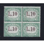 1924 SAN MARINO, Segnatasse n° 18 10 Lire verde QUARTINA MNH/**