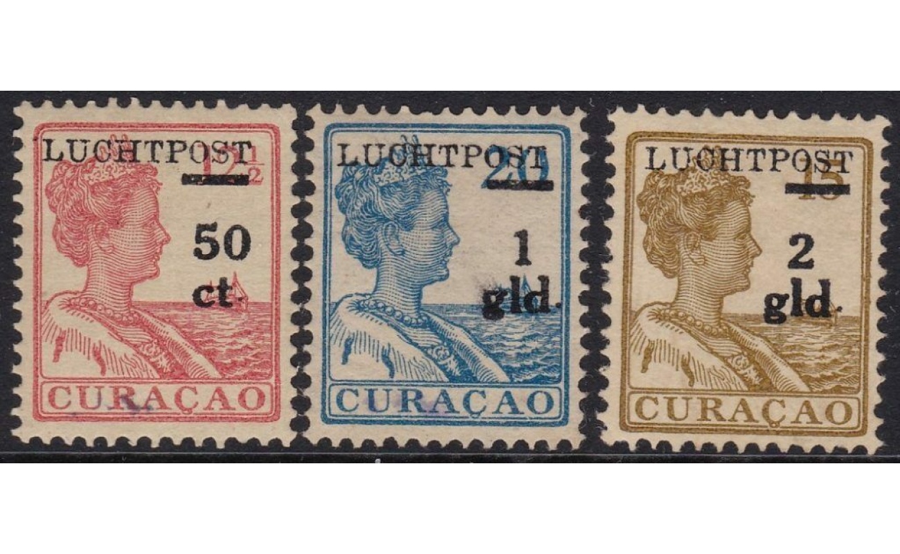 1929 CURACAO - Posta Aerea n. 1/3 serie di 3 valori - MNH**