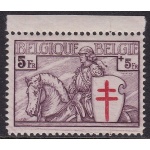 1934 Belgio - n. 400 5F+5F violetto - bruno MNH** - Firma Sorani